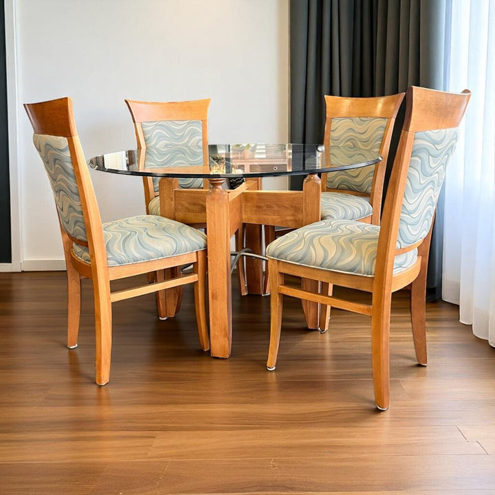 Orig Price $3500 - Glass Dining Table w/ 4 Chairs