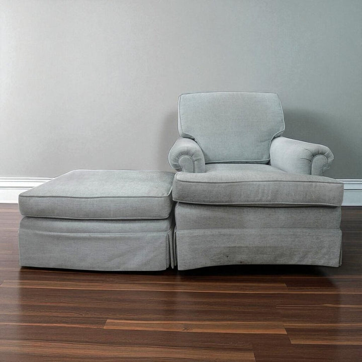 Upholstered Chair with Matching Ottoman