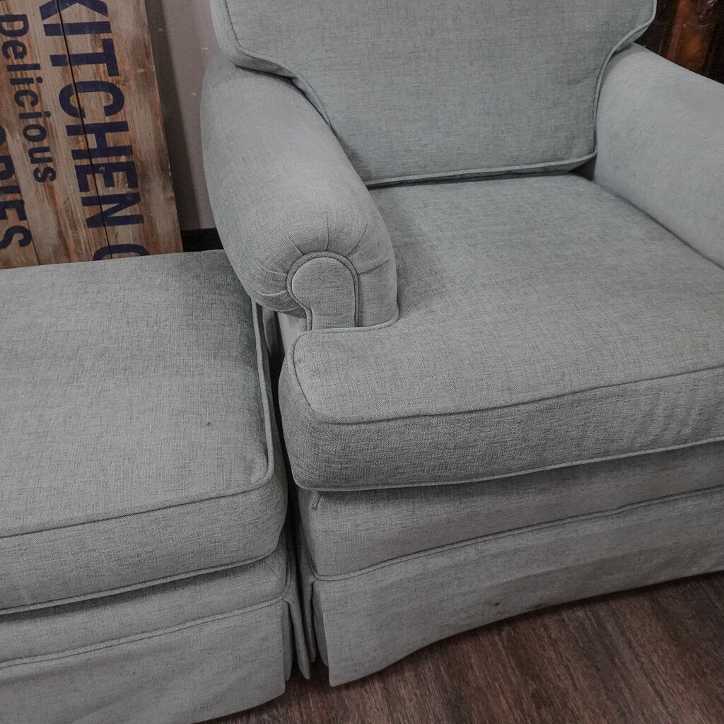 Upholstered Chair with Matching Ottoman