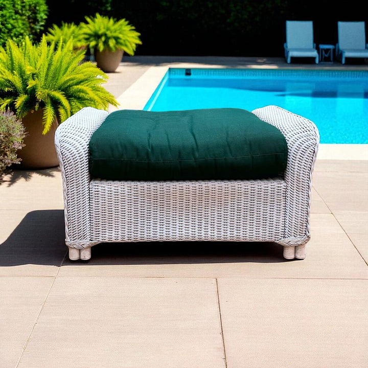 Wicker Ottoman w/ Cushion