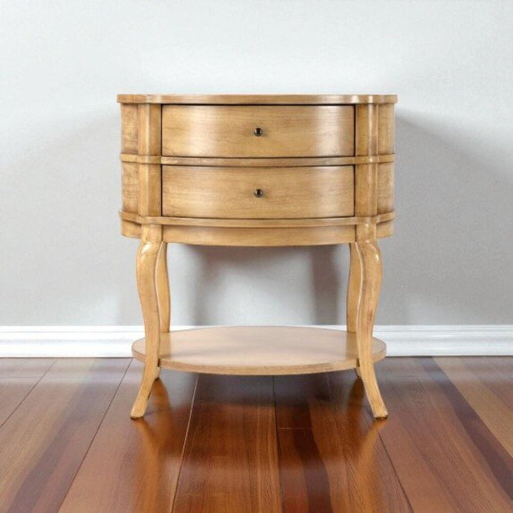 Jarvis Oval 2-Drawer Side Table