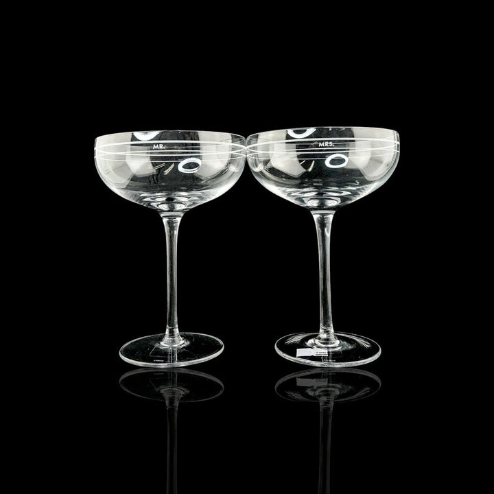Mr. & Mrs. Crystal Champagne Glasses