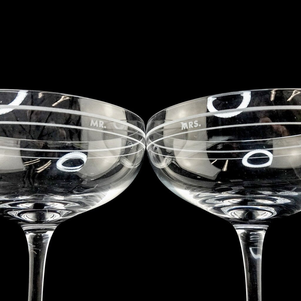 Mr. & Mrs. Crystal Champagne Glasses