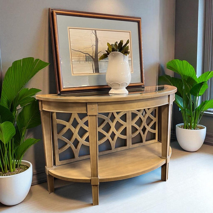 Orig Price $650 - Demilune Sofa Table