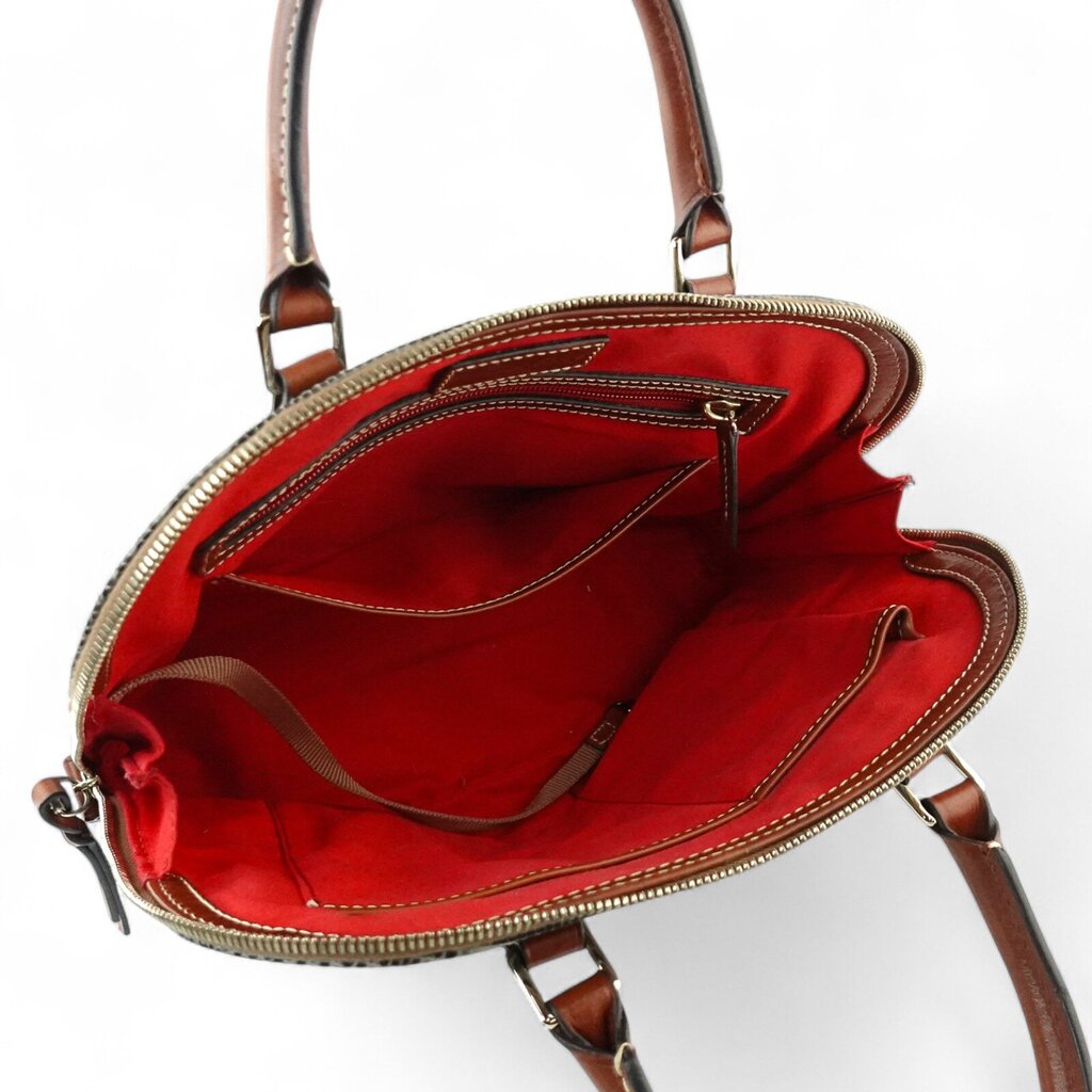 Embossed Lizard Zip Zip Satchel