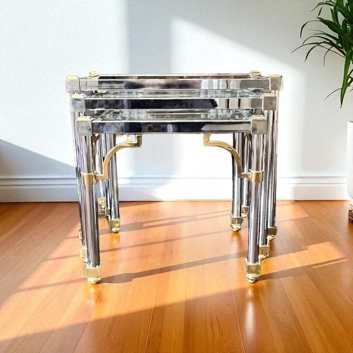 Chrome Nesting Tables Set of 3