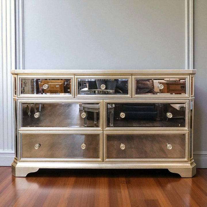 Orig Price $3000 - 7 Drawer Mirrored Dresser