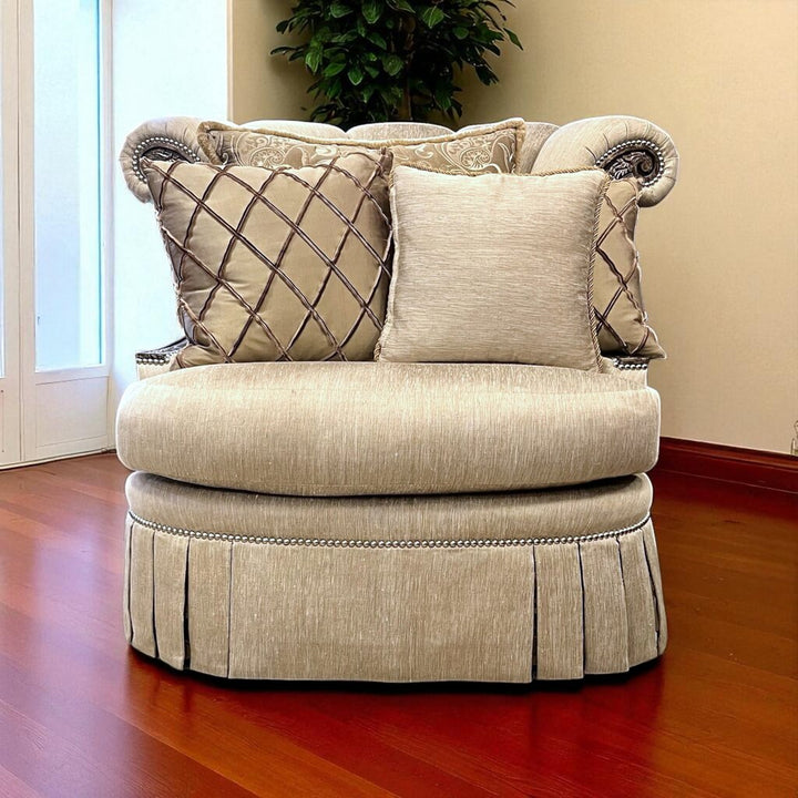 Orig Price $7000 - Swivel Chair w/ 4 Accent Pillows