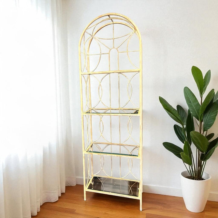 Metal Arch w/ Glass Shelves