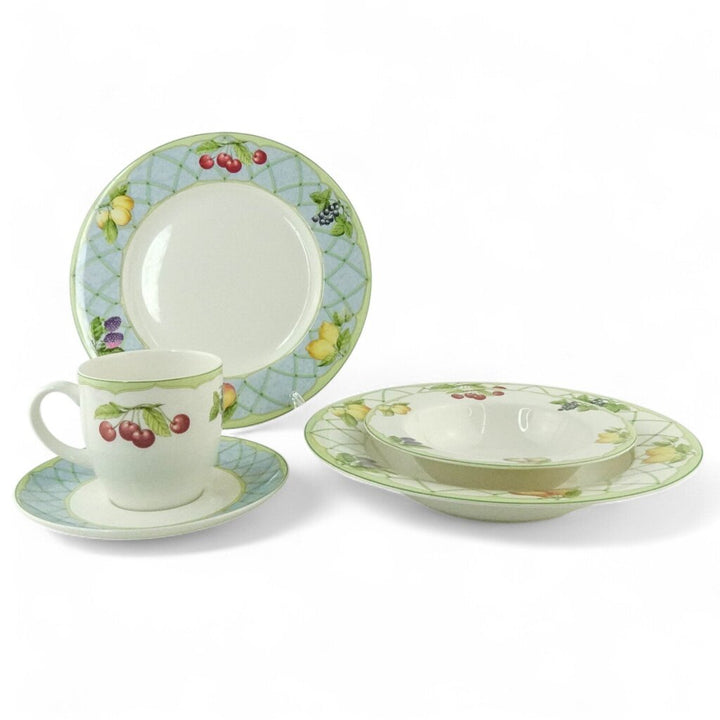 5 piece Luncheon Set for 7 plus Extras - Optima Fruit Rapture