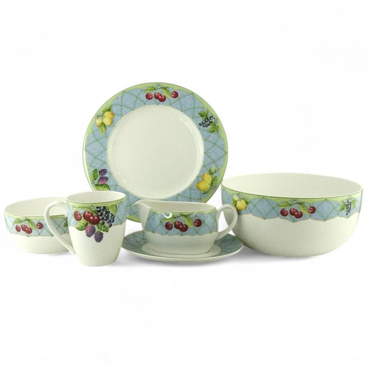 5 piece Luncheon Set for 7 plus Extras - Optima Fruit Rapture