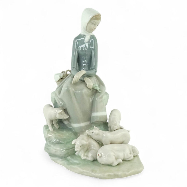 Vintage Shepherdess with Piglets 4572 - Retired