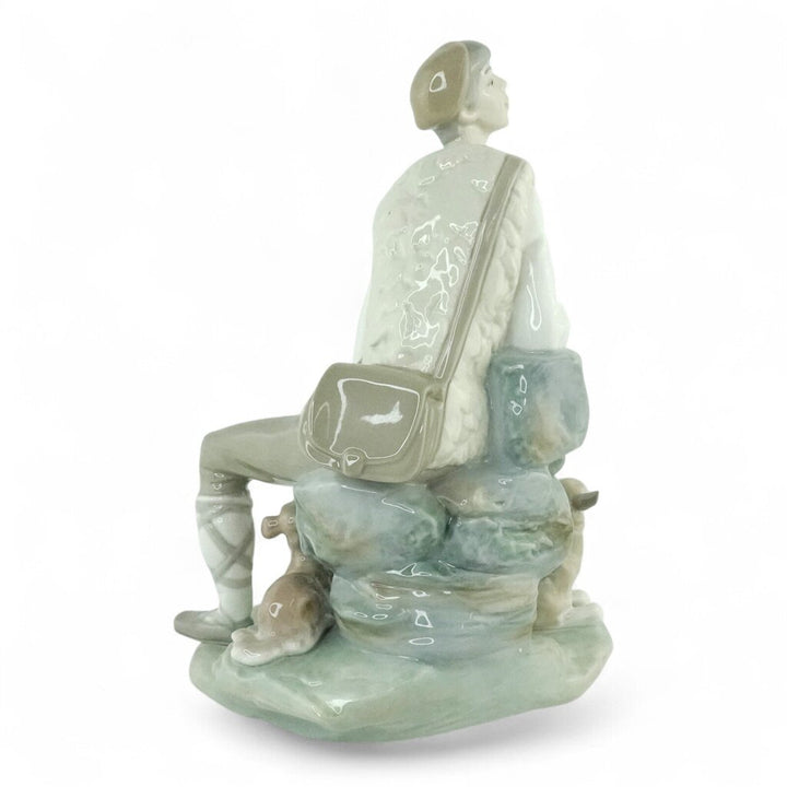 Vintage Shepherd Resting with Lamb and Dog 4571 - Retired