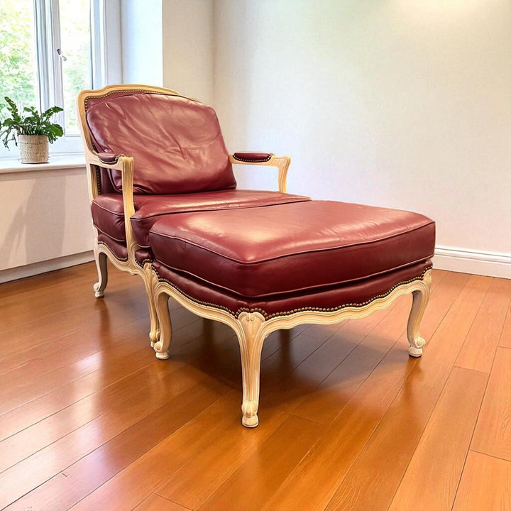 Orig Price $2909 - Leather Chair & Ottoman