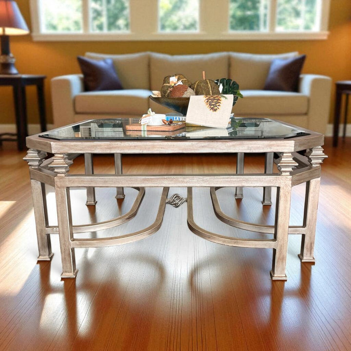 Orig price $2200 - Metal & Glass Cocktail Table