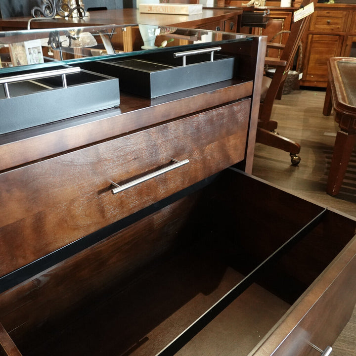 Orig Price $600 - Chest with 2 Trays and Glass Top