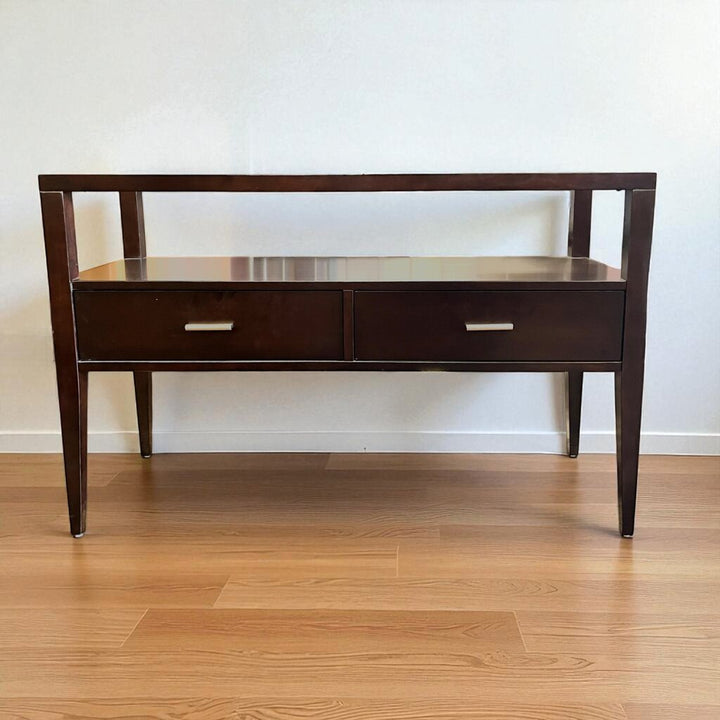Orig Price $700 - Console w/ Glass Top & 2 Drawers