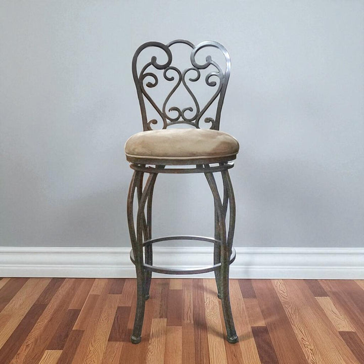 Iron Scroll Swivel Stool
