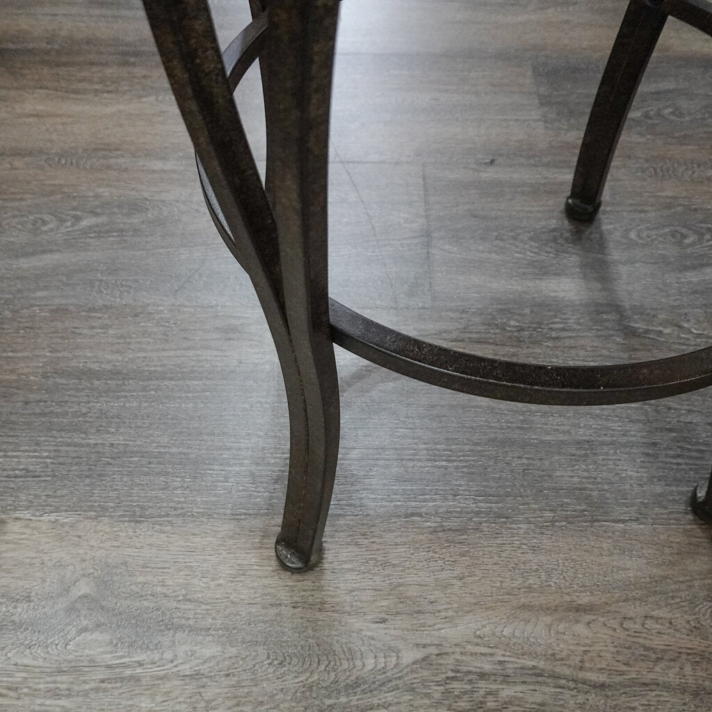 Iron Scroll Swivel Stool