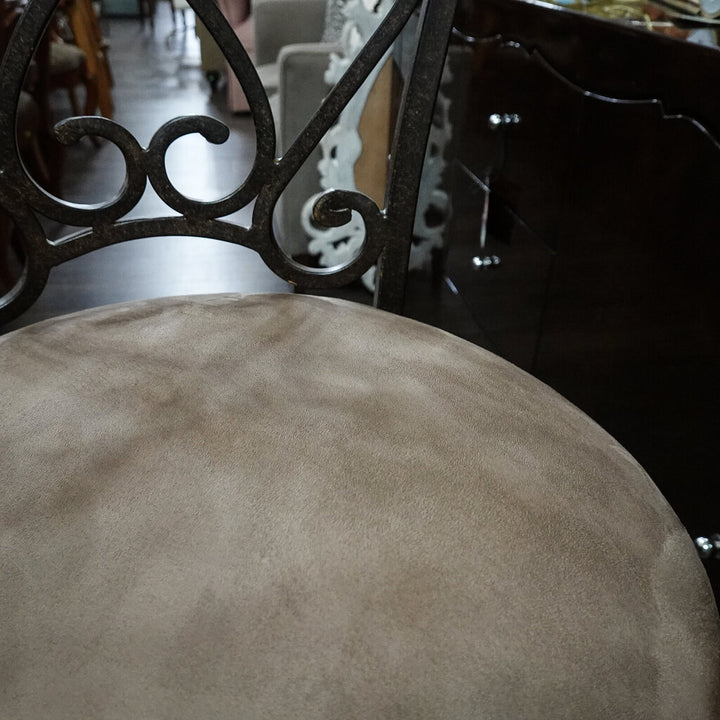 Iron Scroll Swivel Stool