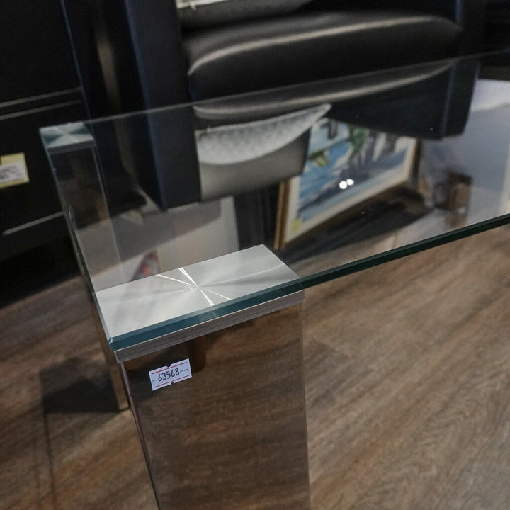 Glass and Chrome Cocktail Table