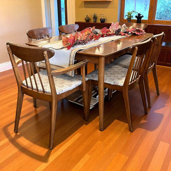 MCM Sculptra Dining Set w/ Pads & 3 Leaves