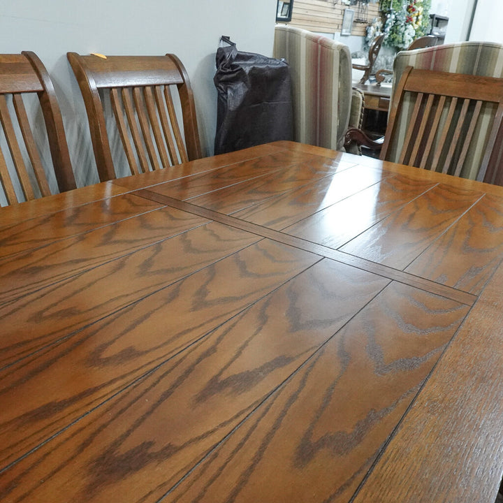 Orig Price $2800 - Amish Dining Table with Leaf and 6 Chairs