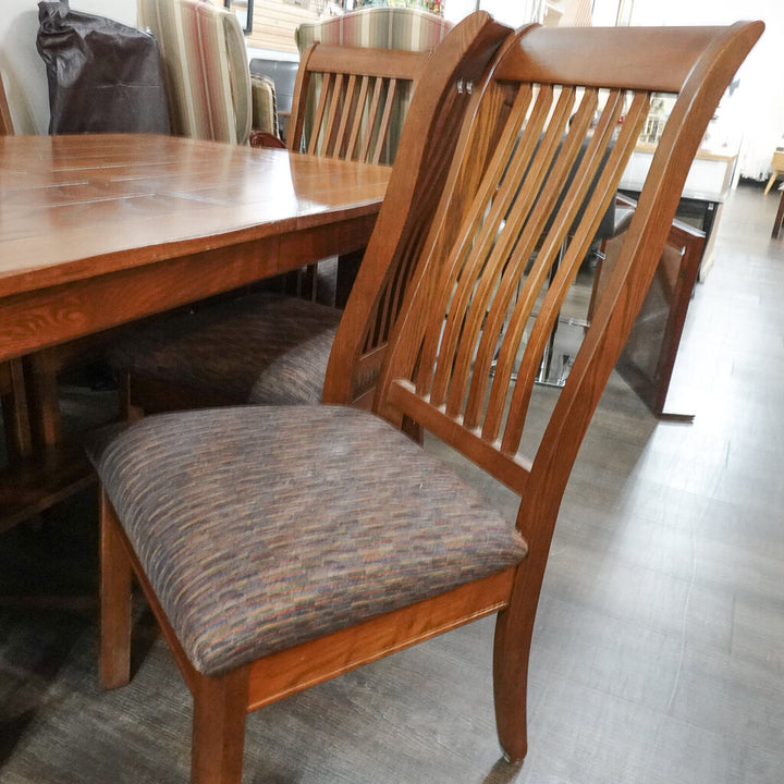 Orig Price $2800 - Amish Dining Table with Leaf and 6 Chairs