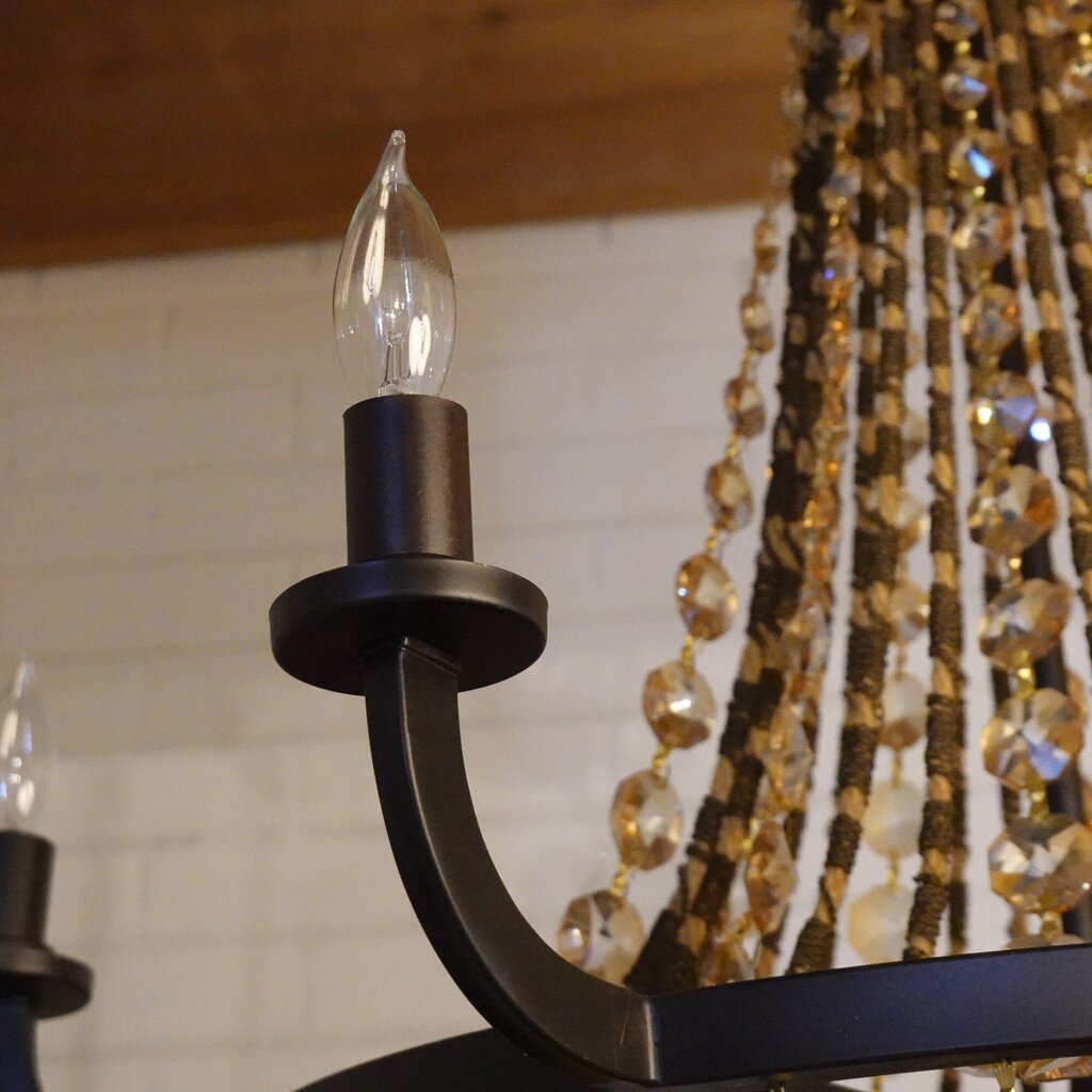 6 Arm Beaded Chandelier