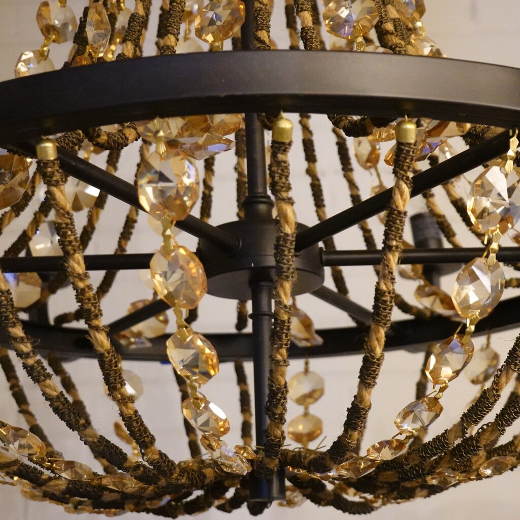 6 Arm Beaded Chandelier