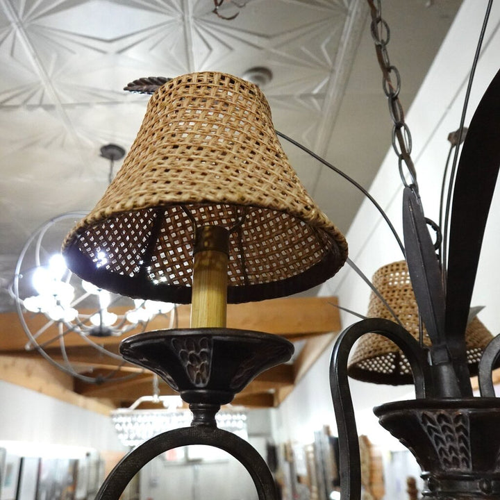 Orig Price $200 - 3 Light Woven Shade Chandlier