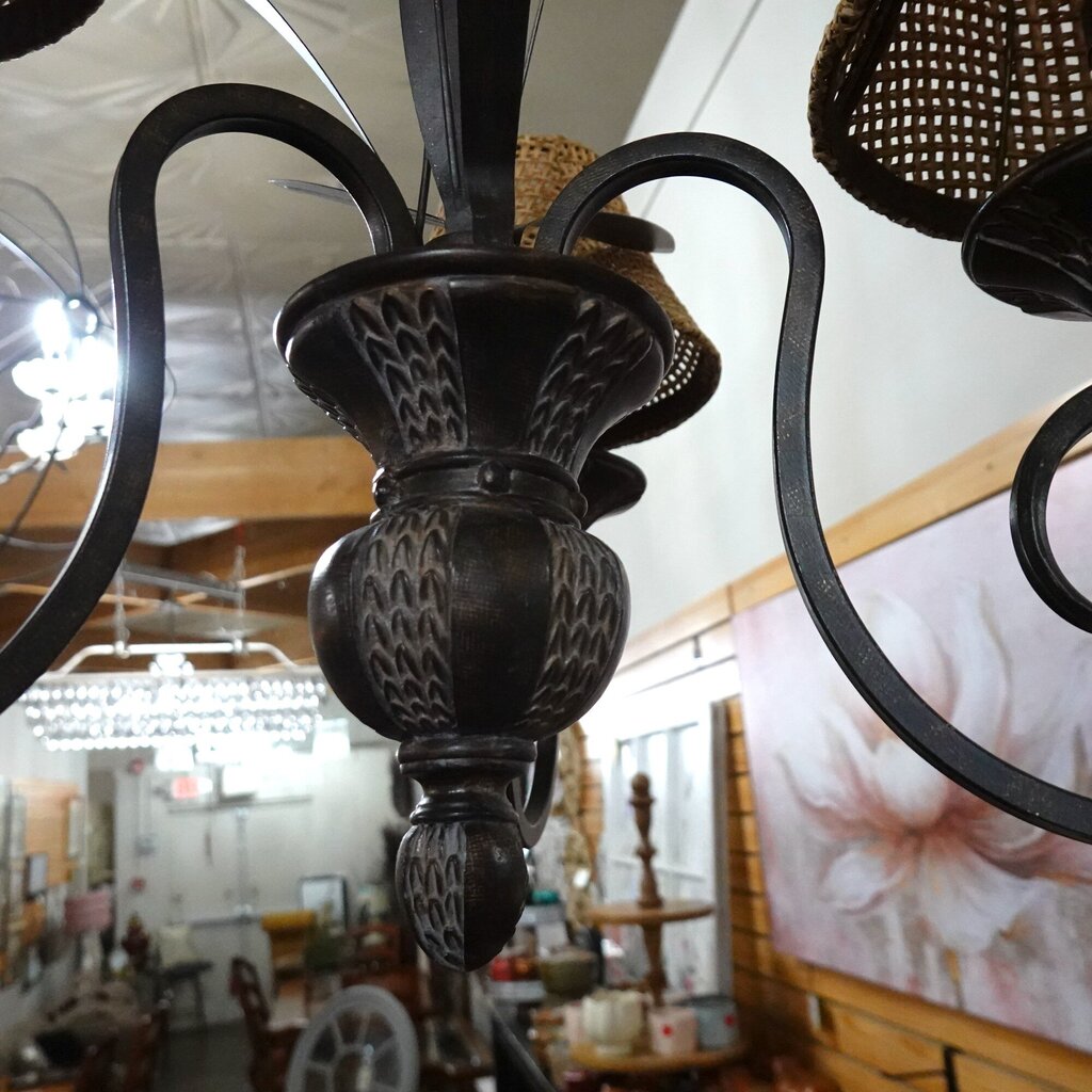 Orig Price $200 - 3 Light Woven Shade Chandlier