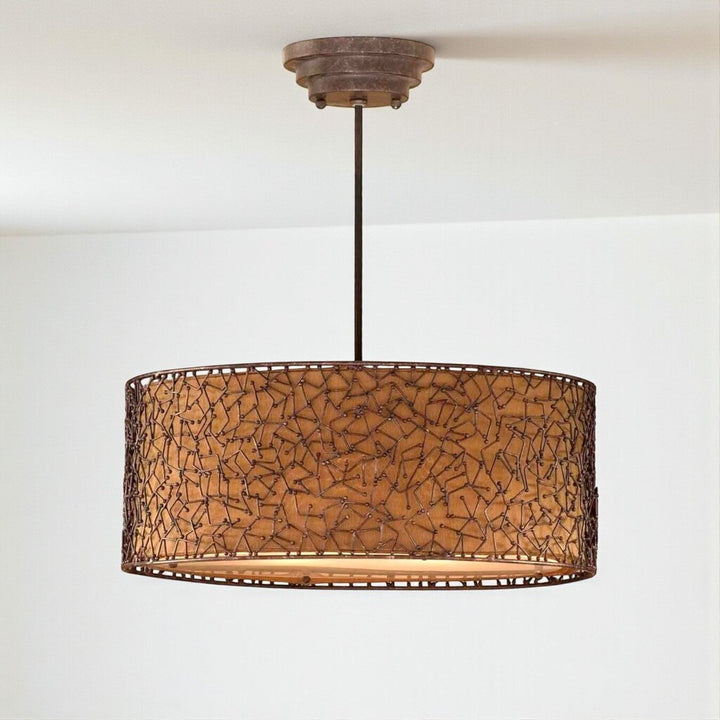 Orig Price $400 - 3 Light Drum Shade Ceiling Light