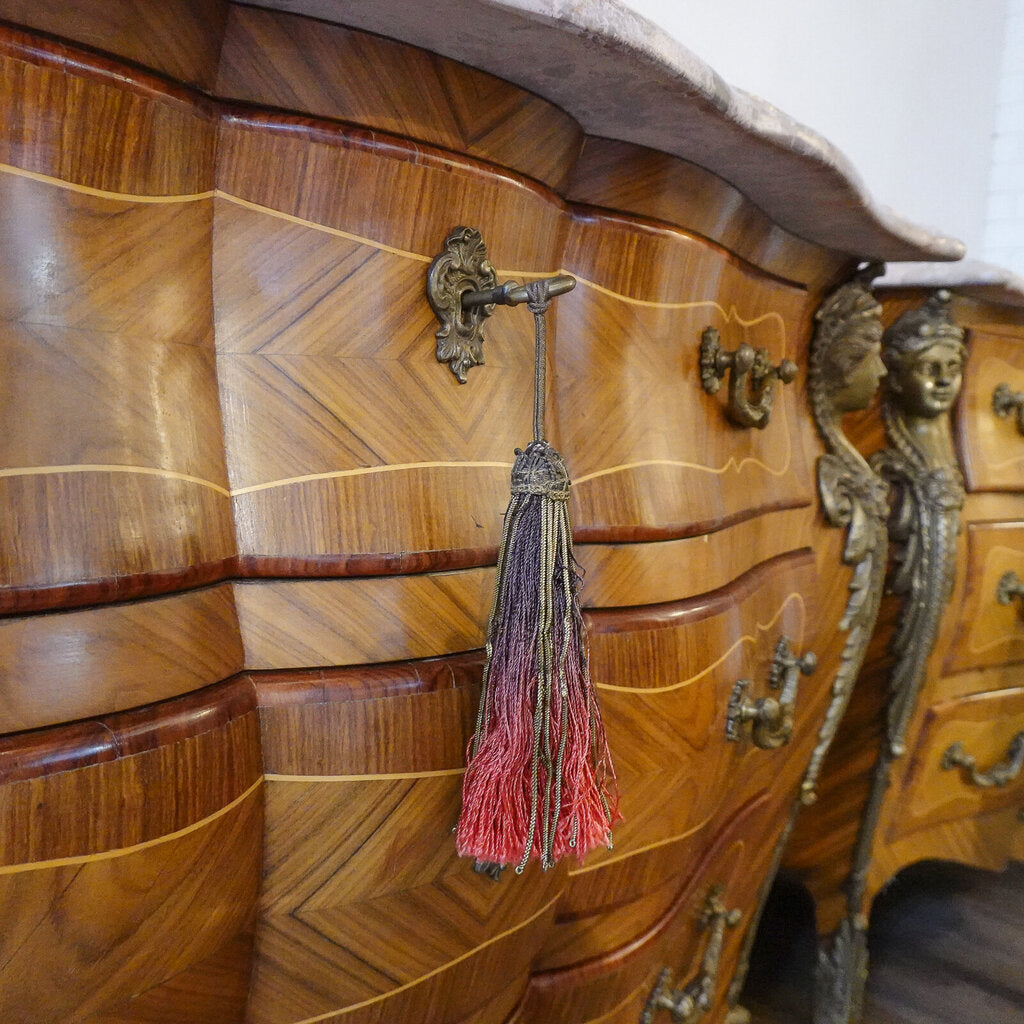 French Style Bombe Chest with Marble Top