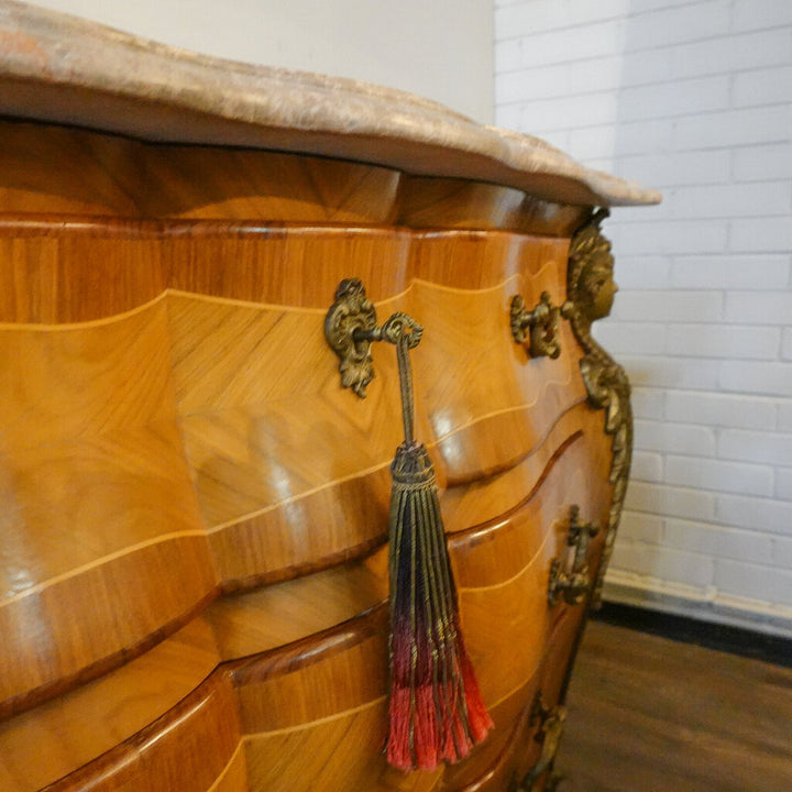 French Style Bombe Chest with Marble Top