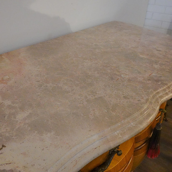 French Style Bombe Chest with Marble Top