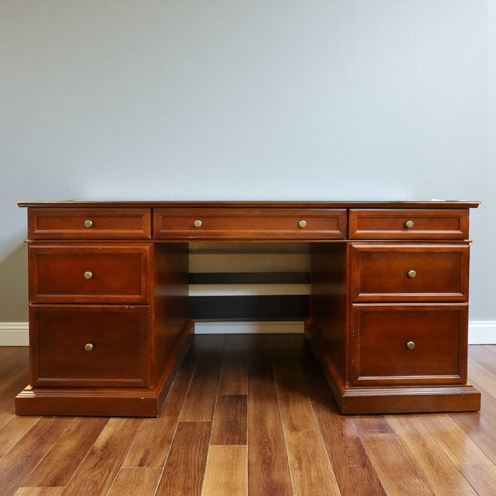 Desk with Protective Glass Top