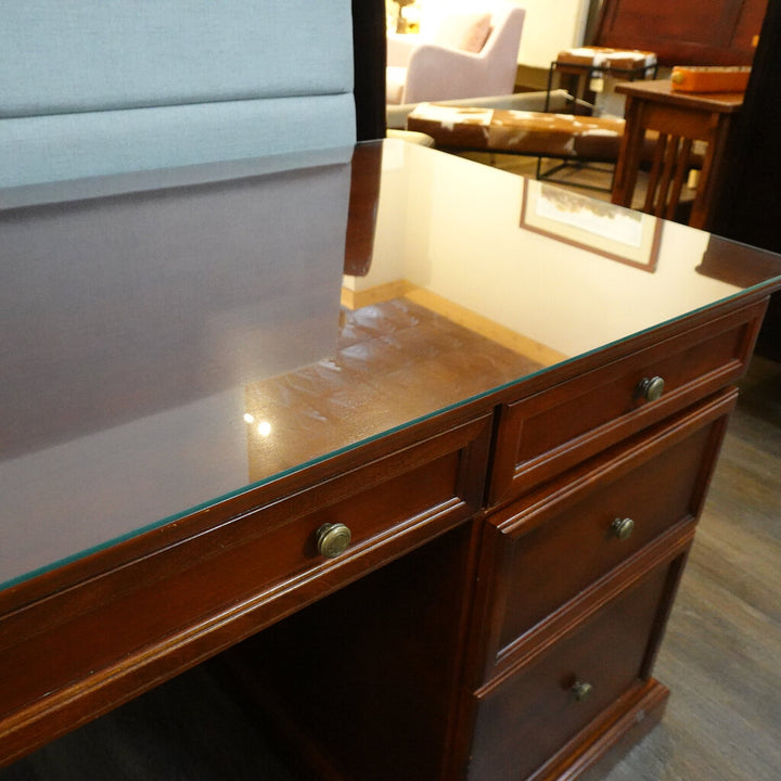 Desk with Protective Glass Top