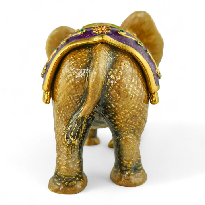 "Ellie" Enameled Brass and Crystal Baby Elephant