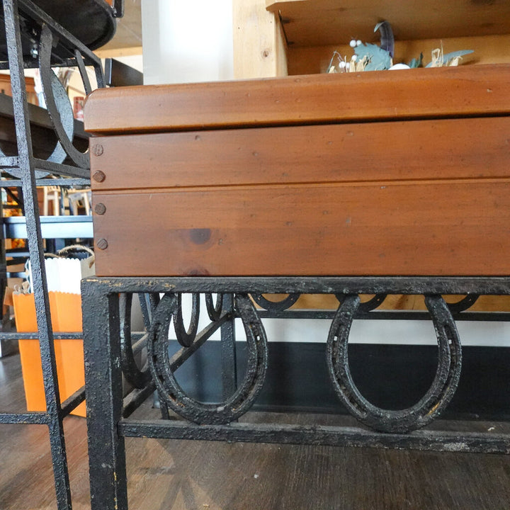 Wood and Iron Storage Cocktail Table