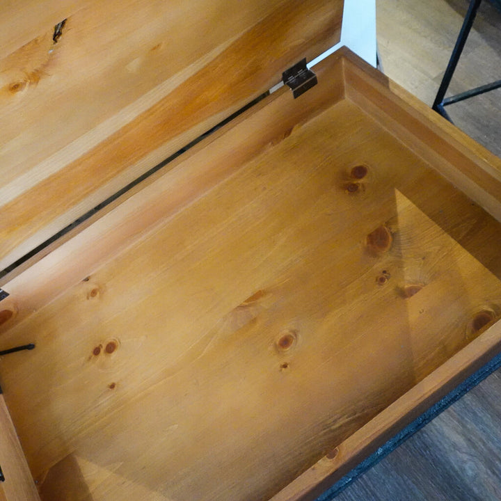 Wood and Iron Storage Cocktail Table