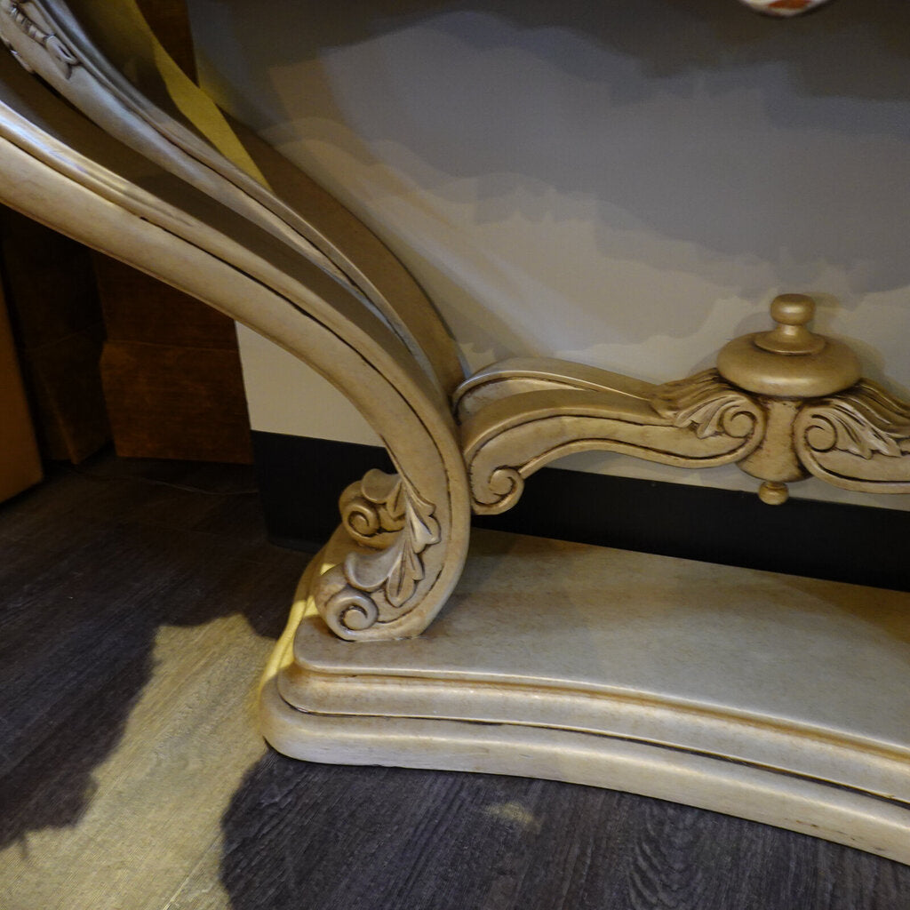 Orig Price $2225 - Ornate Demilune Table with Mirror