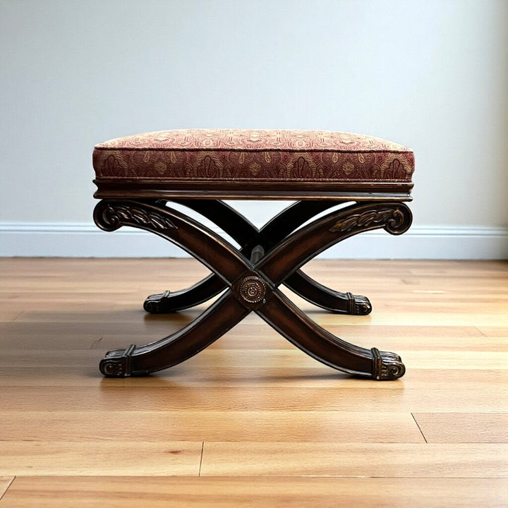 Upholstered X-Base Ottoman