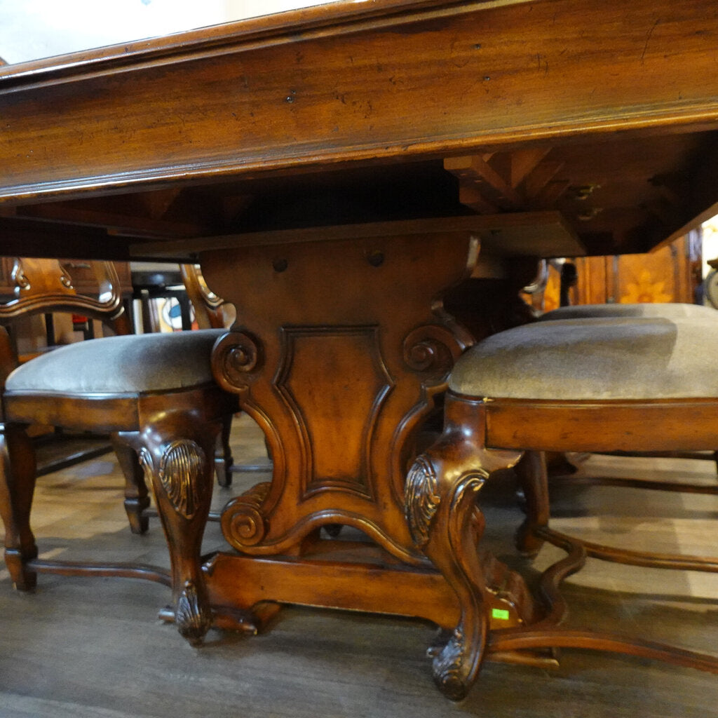 Orig Price $3600 - Dining Table with 2 Leaves and 6 Chairs