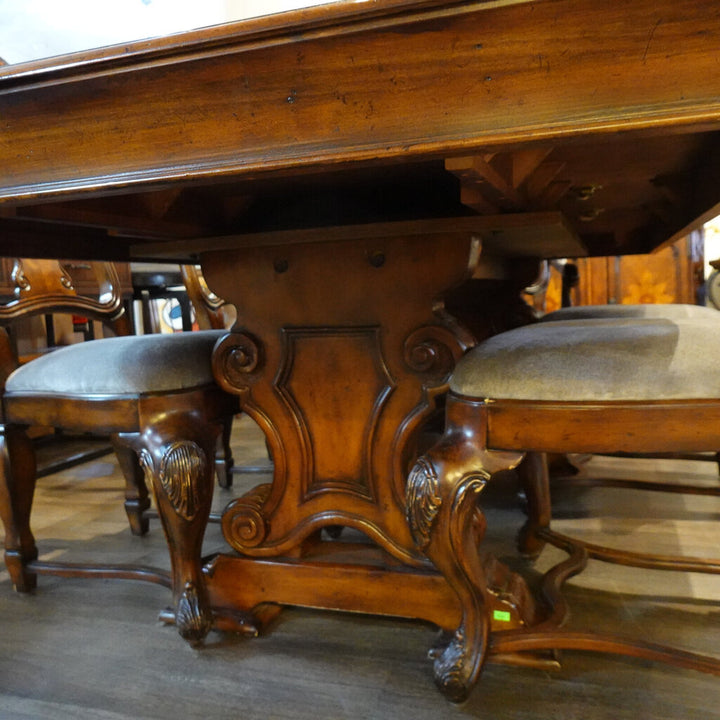 Orig Price $3600 - Dining Table with 2 Leaves and 6 Chairs