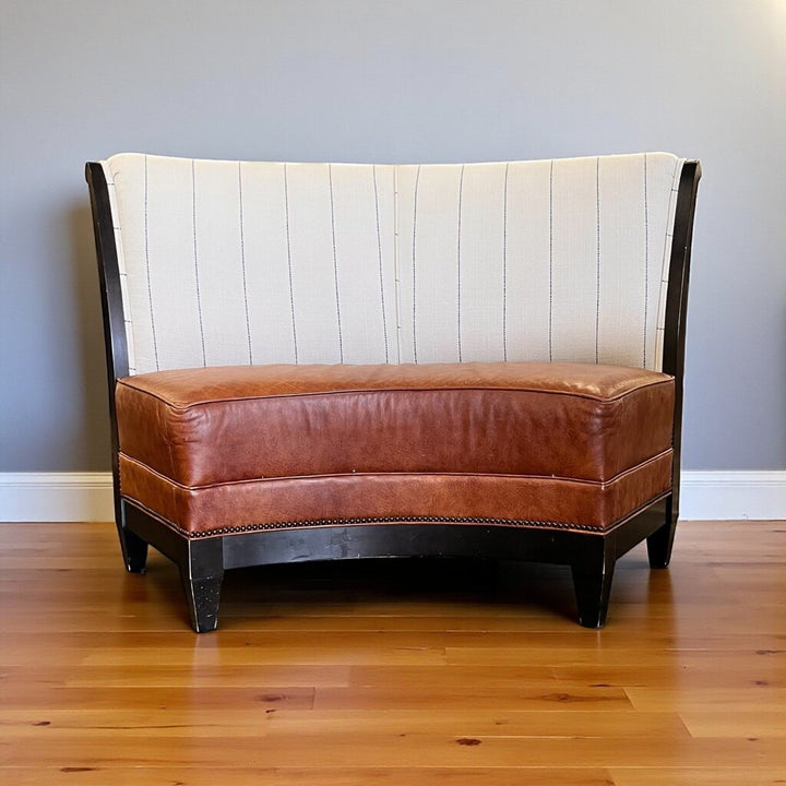 Semi Circle Leather Bench