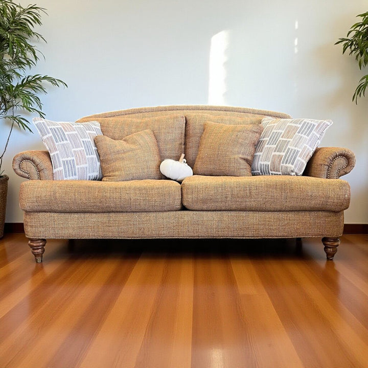 Tweed Sofa w/ 2 Throw Pillows
