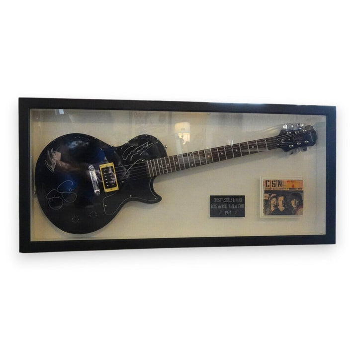 Crosby, Stills & Nash Shadowbox Framed Signed Guitar