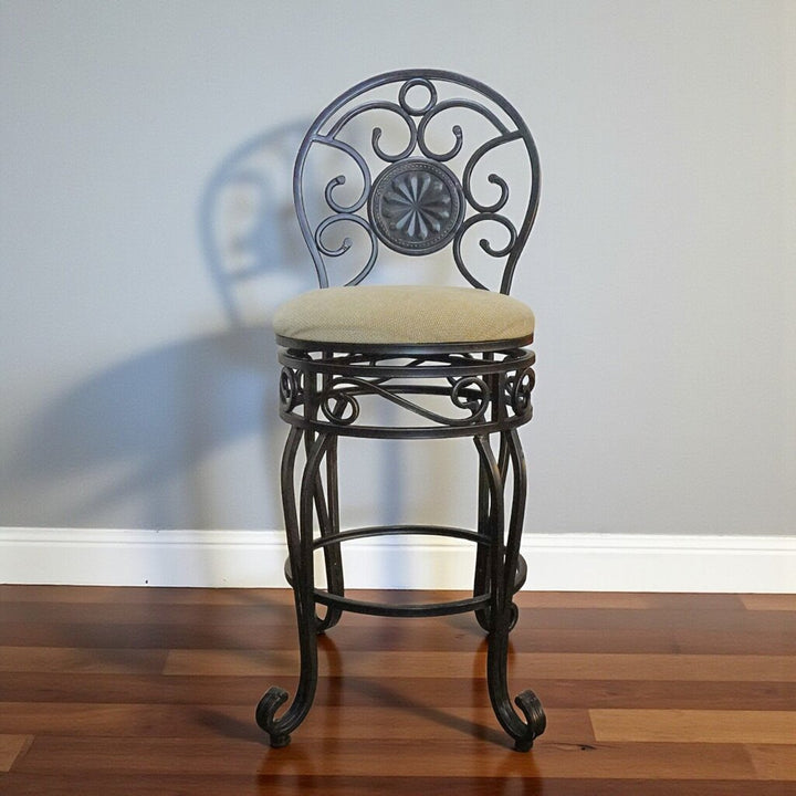 Iron Scroll Stool Chair