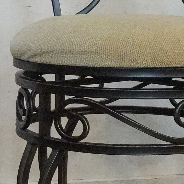 Iron Scroll Stool Chair